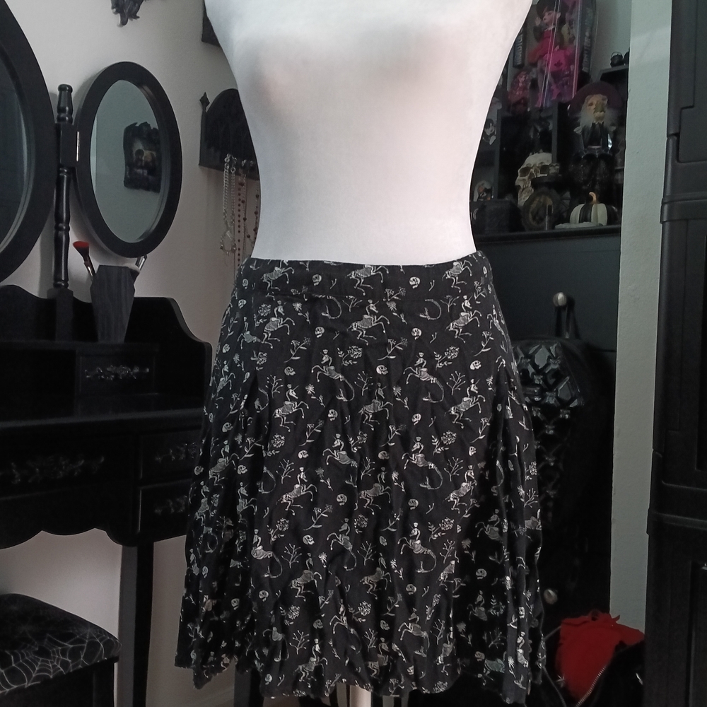 Disturbia Black and White Skater Skirt
